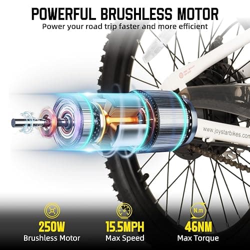 JOYSTAR 20 24 Inch Electric Bike for Kids Teens Ages 7+ with 250W Brushless Motor, 15 Miles 15MPH Electric Mountain Bicycle with Removable Battery, Safe Mini Ebikes with Dual Disc Brakes thumbnail 2