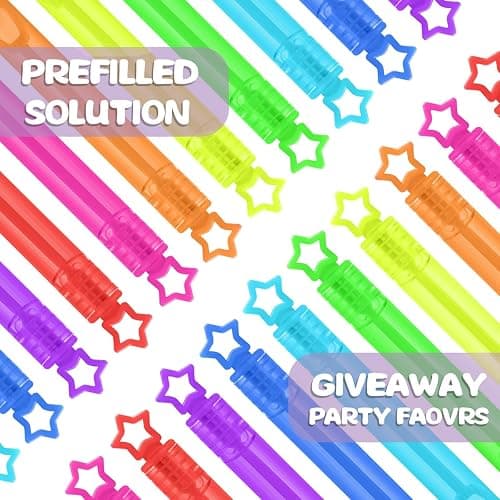 32 Pcs 8 Colors Neon Bubbles Party Favors For Kids, Mini Star Bubble Wand Bulk In Gift Box as Goody Bags Stuffer, Classroom Giveaways, Carnival Prizes Toy, Birthday Treats, Party Supplies For Toddlers thumbnail 5