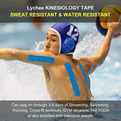 Kinesiology Tape - 5 Rolls Set, Lychee Elastic Therapeutic Sports Tape for Shoulder, Knee, Elbow Pain Relief, Latex Free, Water Resistant, Breathable, 2" x 16.4 feet Per Roll thumbnail 3