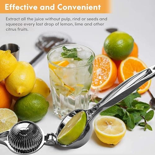Monkkino Lemon Squeezer, Lemon Squeezer Juicer, Citrus Juicer Handheld, Metal Lemon Hand Press, Lime Squeezer Bar Tool, Manual Citrus Press w/Stainless Steel Zester thumbnail 3