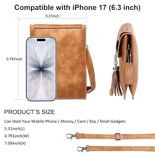 seOSTO Womens Small Crossbody Bag For Woman, Tassel Wallet Purse，Gifts For Teenage Girls thumbnail 3