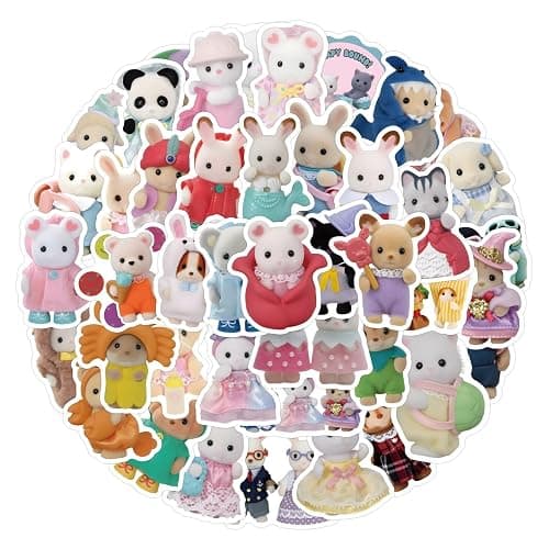 120-Piece Forest Animal Family Stickers - Waterproof Vinyl Decals for Laptop Luggage Water Bottle - Miniature Style Collectible Gift for Adults, Cute Cartoon Room Decor Art - Image 1