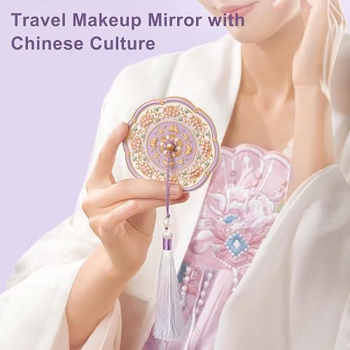 Compact Mirror, Pocket Mirror, Portable Travel Makeup Mirror, Small Lightweight Slim Handheld Mirror for Purse/Handbag/Wallet, Cosmetic Beauty Mirror with Storage Cover, Cute Mini Size Vanity Mirror thumbnail 9