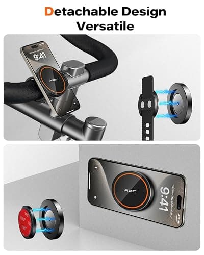 A2C Gym Fitness Phone Mount for MagSafe - 17 N54 Strong Magnets Stable and Secure Phone Mount with Adjustable Strap, Compatible with Gym Equipment, Stroller, Shopping Cart, Exercise Bikes thumbnail 5