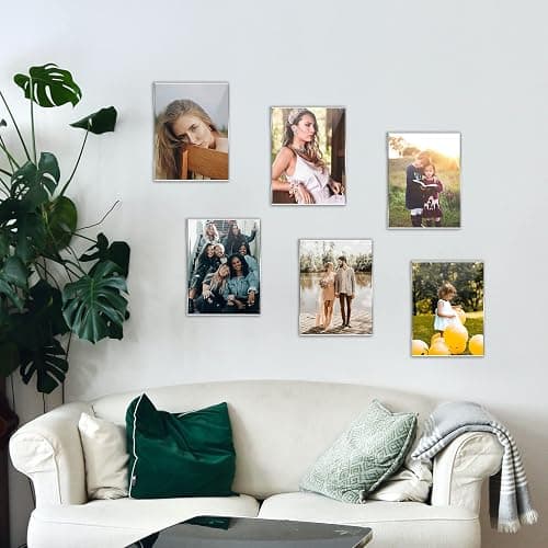 DZZ Clear Acrylic Photo Picture Frames Display Picture,Wall Mounting Clear for Home,School,office,-Vertical, 4x6, Set of 6 thumbnail 6