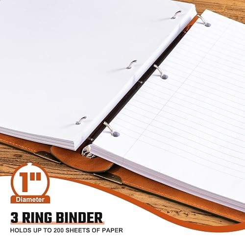Ovesmusl PU Leather Mini 3 Ring Binder Fits 5.5" X 8.5" A5 Paper, 1 Inch Round Ring Binder Holds 200 Sheets, Notepad Paper Cover Loose Leaf Organizer, Green Tree of Life thumbnail 5