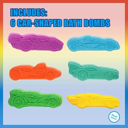 Hot Wheels 6 Piece Bath Bombs for Kids, Bubble Gum Scented, Bath Toys for Kids, Ages 3+, by Townley Girl thumbnail 2