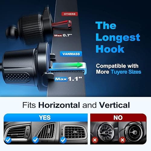 VANMASS [True Military-Grade] Car Phone Holder [Best Suction & Clip] Cell Phone Mount for Dashboard Windshield Vent Truck Cradle Dash Stand for iPhone 15 Pro Max 14 13 12 Android, White thumbnail 8