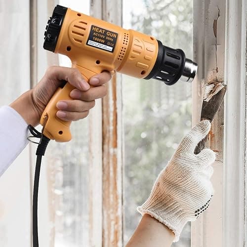 SEEKONE Heat Gun 1800W 122℉-1202℉（50℃- 650℃）Fast Heating Heavy Duty Hot Air Gun Kit Variable Temperature Control Overheat Protection with 4 Nozzles for Crafts, Shrinking PVC, Stripping Paint(5.2FT) thumbnail 2