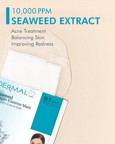 DERMAL Seaweed Collagen Essence Full Face Facial Mask Sheet 23g, single pack thumbnail 3