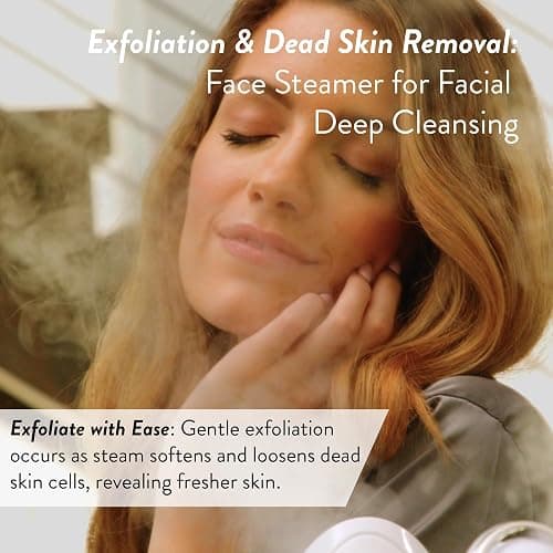 Facial Steamer SPA+ by Microderm GLO - Best Professional Nano Ionic Warm Mist, Home Face Sauna, Portable Humidifier Machine, Deep Clean & Tighten Skin, Daily Hydration for Maximum Serum Absorption thumbnail 4
