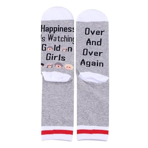 PXTIDY 2 Pairs Golden Inspired Girls TV Show Socks - Happiness Is Watching Novelty Socks - Friendship Gift thumbnail 4