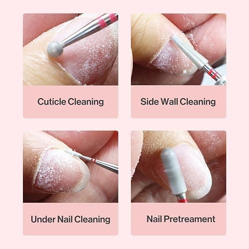 MelodySusie 2mm Flame Shape Cuticle Clean Nail Drill Bit 3/32'', Professional Safety Carbide Diamond Under Nail Cleaner for Cuticle Dead Skin Nail Prepare, Beginners Bits, Series Bit-S, Fine thumbnail 8