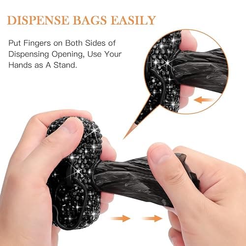 Black crystal dog poop bag holder thumbnail 5