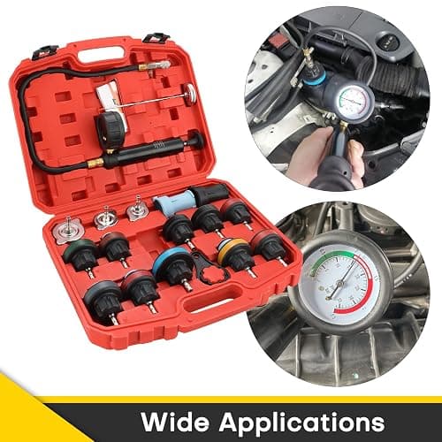 Acymner Radiator Pressure Tester Kit | 18PCS Coolant Pressure Tester Kit,Radiator Pressure Pump Cooling System Car Leak Tester Detector Tool Water Tank Adapter Auto Coolant Vacuum Purge Head Gasket thumbnail 6