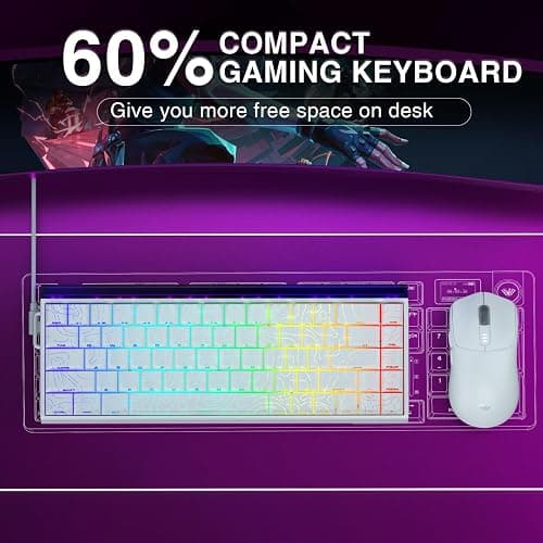 AULA Hero 68 HE 60% Gaming Keyboard Wired, Hall Effect Magnetic Switch Keyboard with 8K Hz Polling Rate, Side Printed PBT Keycaps, RGB Backlit Light Box, Customizable Web Software for PC/Mac Gamers thumbnail 9