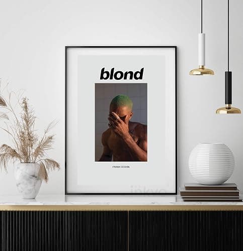 Inkvo Frank Ocean Blond Poster, Album Cover Music Poster, Channel, Blonde, Aesthetic Room Wall Decor, Not Framed, 11 by 17 inches, Premium Silk Art Print by thumbnail 4