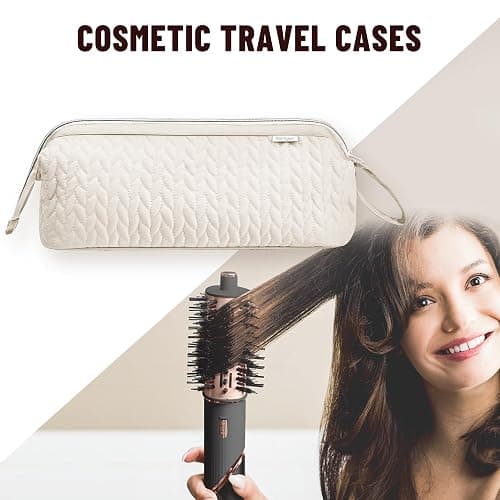 KarSyon Shark Flex Style Case for Dyson Airwrap Hair Dryer Brush Revlon Hair Tools Travel Bag Carrying Case Flat Curling Iron Organizer (Beige) thumbnail 7