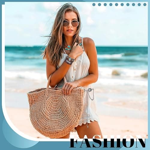 Zhamate Western Jewelry Set - Boho Turquoise Dangle Earrings Necklace Faux Leather Bracelet Ring with Concho Belt for Women thumbnail 4