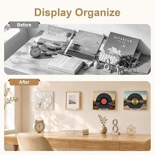 6 Pack Clear Vinyl Record Shelf Wall Mount, 4 Inch Acrylic Vinyl Holder | Floating CD Shelf and Display Rack for Home Office Wall Decor, with Two Mounting Options for Easy Installation thumbnail 4