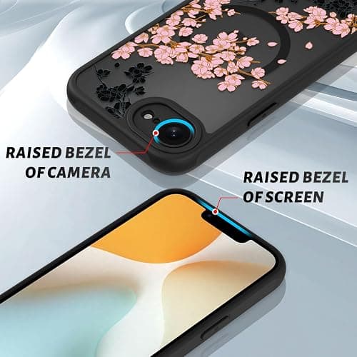 OOK Pink Flowers Phone Case Made for iPhone 16e 2025 and iPhone 17e 2026 | Compatible with MagSafe, Magnetic, Translucent Phone Cover, Soft TPU + Hard PC, Anti-Scratch, Shockproof, for Women thumbnail 3