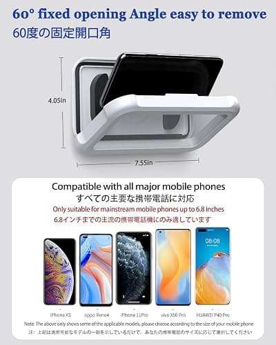Mistriddle Waterproof Shower Phone Holder with 360° Rotation, Angle Adjustable, Wall Mounted Phone Holder for Bathroom Mirror Bathtub Kitchen, Up to 6.8 Inch (Upgraded) thumbnail 5