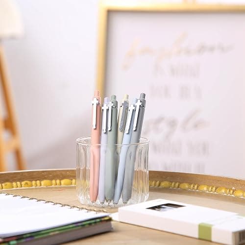 Mr. Pen- Bible Journaling Pens, 6 Pack, 0.5 mm Black Ink, Retractable Gel Pens for Journaling, Morandi Barrel with Silver Cross Clip, Smooth Writing Aesthetic Pens for Women thumbnail 8