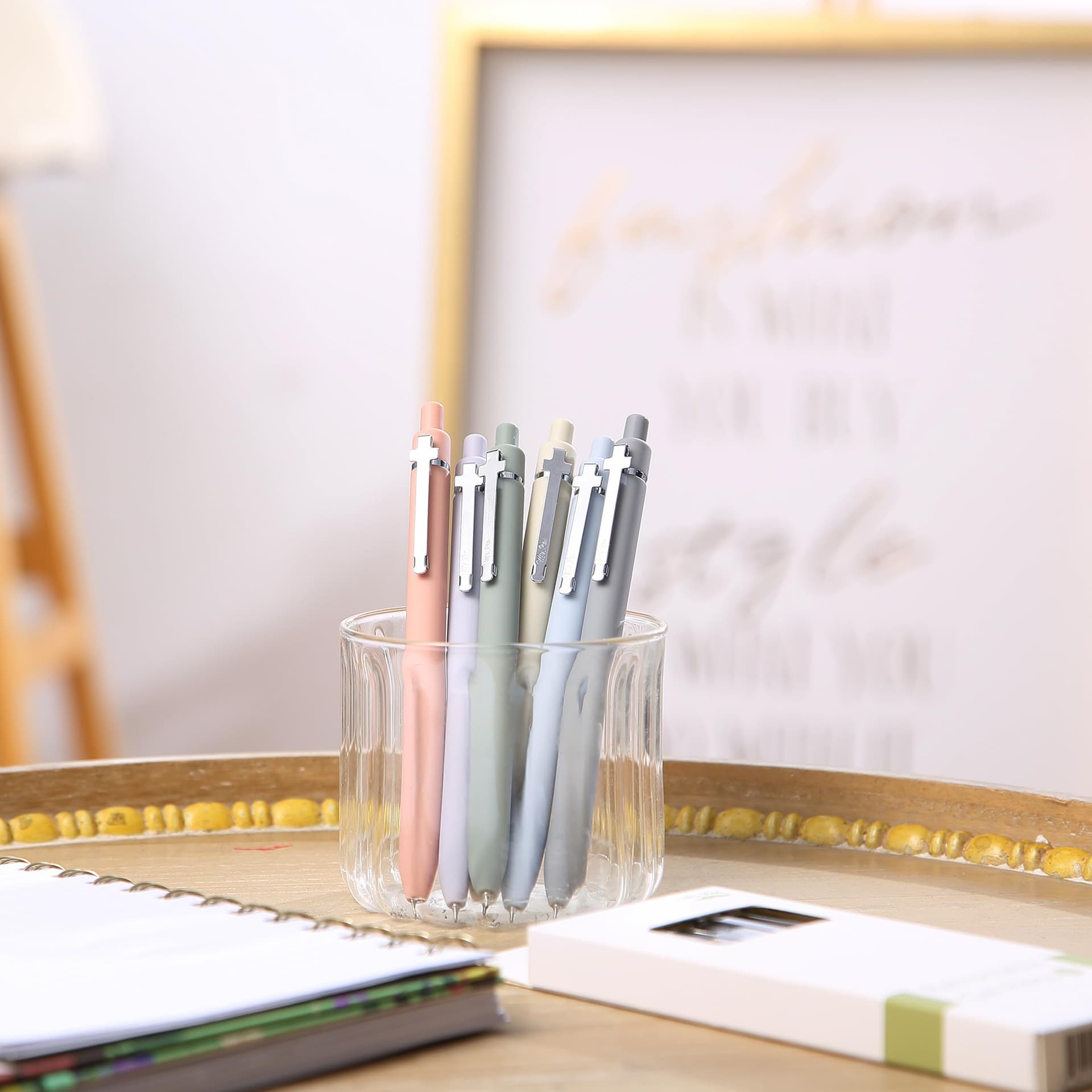 Mr. Pen- Bible Journaling Pens, 6 Pack, Black Ink, Retractable Gel Pens 0.5 mm, Morandi Barrels with Silver Cross Clip, Smooth Writing for Bible Study, Journaling, Planning & Gifts for Women thumbnail 8