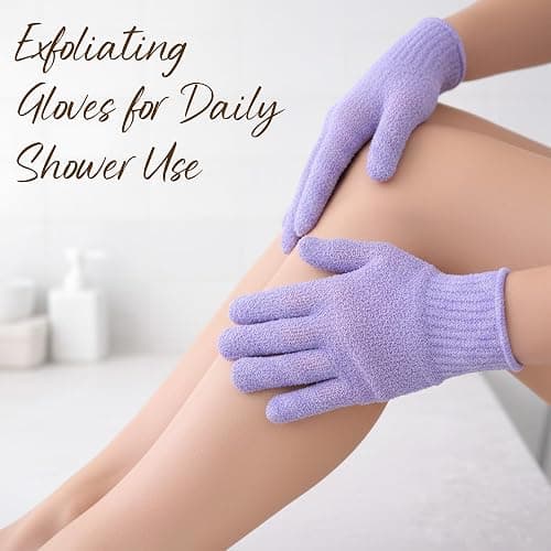 12 Pcs Exfoliating Gloves for Shower, Body Scrub Gloves, 6 Pairs, Nylon | Exfoliating bath gloves for women and men; quick-drying nylon; flexible five-finger fit; six pairs for home, gym, or travel thumbnail 4