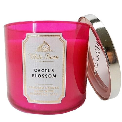 Bath & Body Works, White Barn 3-Wick Candle w/Essential Oils - 14.5 oz - New Core Scents! (Cactus Blossom) thumbnail 4