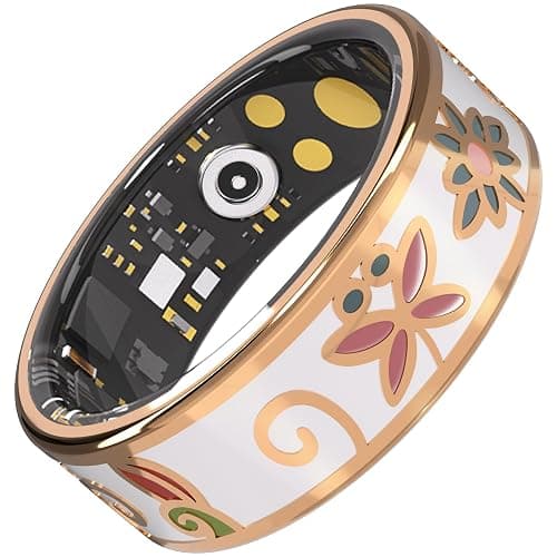 Enamel Craft Smart Ring for Women & Men - No Subscription Fee Fitness Tracker with Sleep Tracking, Heart Rate, SpO2 - IP68 Waterproof for iPhone Android - Activity Tracker, Remote Camera Size7 - Image 1