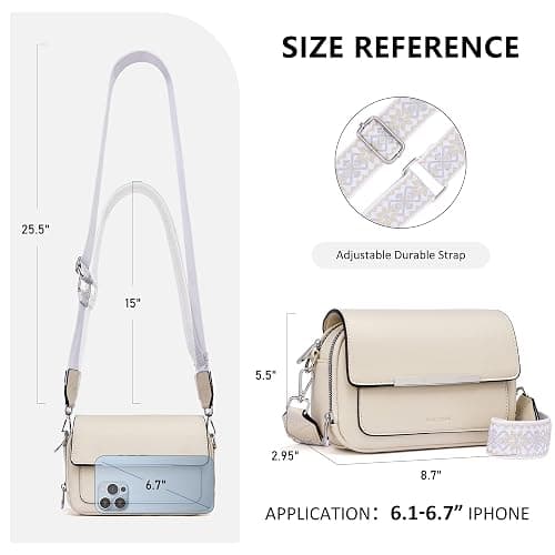 Roulens Crossbody Bags for Women Small Crossbody Wallet Purses with Card Slots Leather Shoulder Handbags Travel/Daily Use thumbnail 6