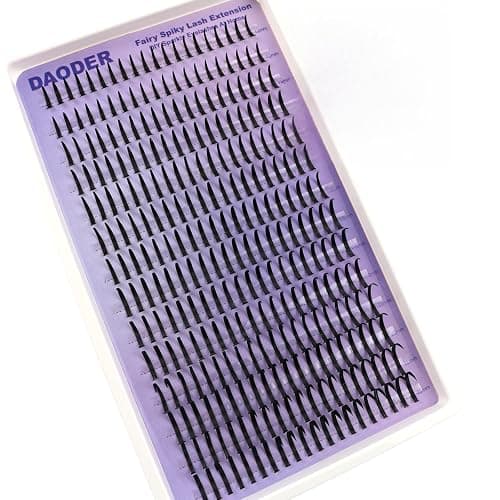 DAODER Lash Clusters, Spiky Fairy Eyelash Clusters 14-22MM Long Cluster Eyelash Extensions Wet-Look for Manga Anime or Hybrid Lash Extension Look D Curl DIY At Home Easy Use 280pcs - Image 1