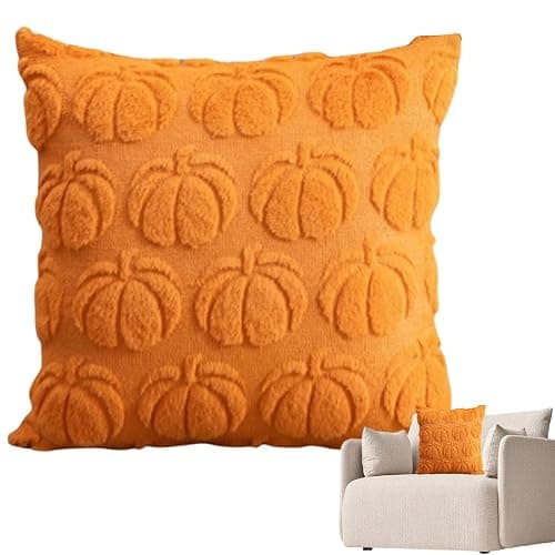 Ceprznvey Pumpkin Pillow Covers, Fall Pillowcases Set, Soft Velvet Autumn Cushion Case, Decorative Throw Covers for Sofa Couch, Seasonal Home Decor Accent for Bedroom Living Room Use thumbnail 7