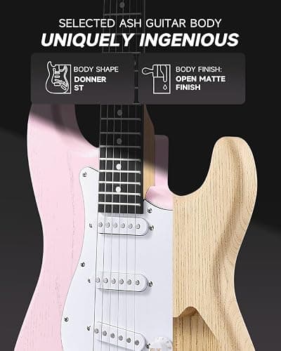 DONNER DST-80 Electric Guitar 39” Beginner Electric Guitar Kit with Amp, Classic SSS Pickup Complete with Gig Bag, Tuner, Capo, Strap, Picks, and Free Online Lessons thumbnail 5