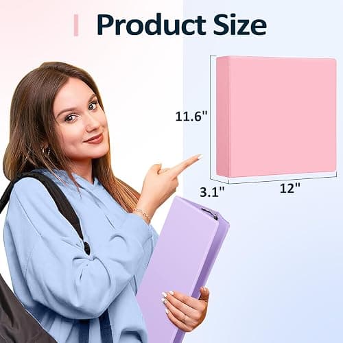 Sooez BinderX Extra Durable 2 Inch 3-Ring Binder, Holds 520 Sheets of 8.5x11 Paper, Customizable View Cover with Inside Pockets, Heavy Duty Binder for School, Light Blue thumbnail 2
