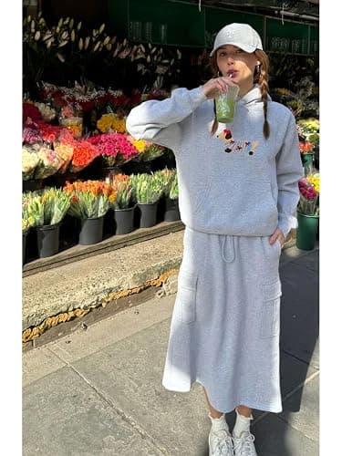 Adenorah Womens Oversized Hoodies Fall Hooded Sweatshirt Solid Cute Warm Cotton Couples Hoodie Pullover with Pocket thumbnail 2