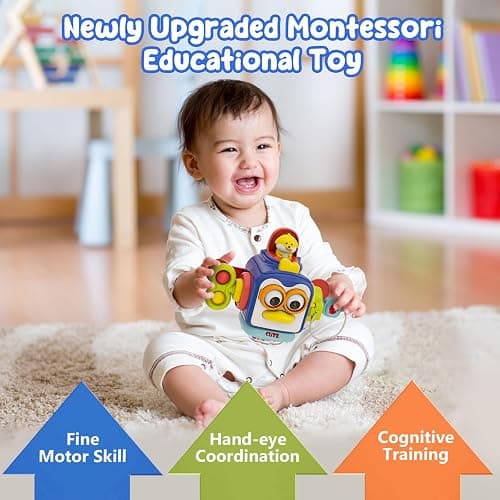 OSIMILY Montessori Toys for 1 Year Old,Sensory Toys for Toddlers 1-3,Baby Travel Activities Busy Board Cube,Fine Motor Skills Educational Toys,Birthday Gift for Kids Aged 6, 9, 10, 12, 18 Months thumbnail 2