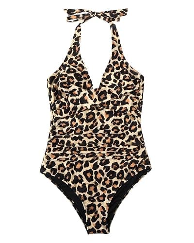 SUUKSESS Women Sexy Tummy Control One Piece Swimsuits Halter Push Up Bathing Suits thumbnail 4