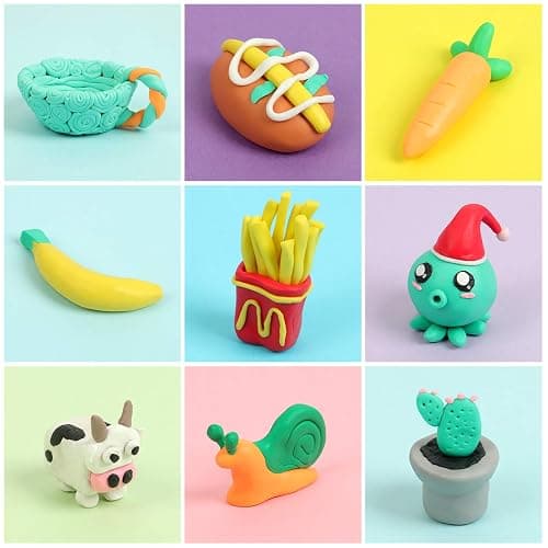 Polymer Clay 50 Colors, Modeling Clay for Kids DIY Starter Kits, Oven Baked Model Clay, Non-Sticky Molding Clay with Sculpting Tools, Gift for Children and Artists (50 Colors) thumbnail 4