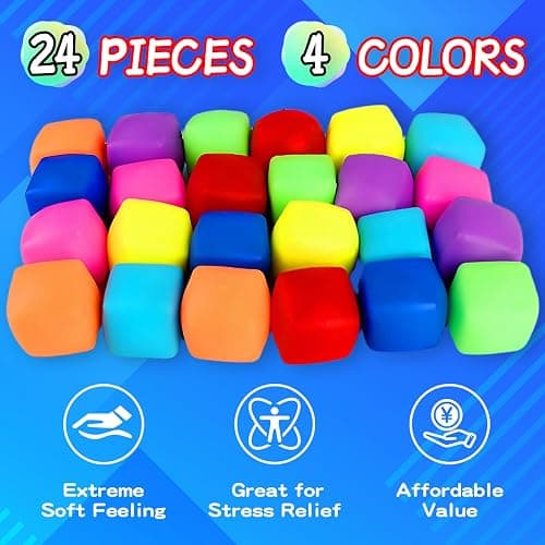 Mini Stress Cubes – Bulk Sensory Fidget Toys for Classrooms, Party Favors & Anxiety Relief – Slow Rising, Non-Toxic Desk Toys for Kids/Adults thumbnail 5