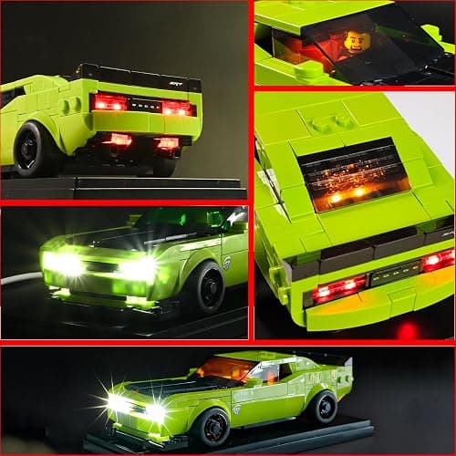 LBASE Wireless LED Light Kit for Lego Speed Champions - Car Building Blocks Lighting Set with Transparent Display Box, 1 Set + 1 Box of Random Lights (Model Not Included) thumbnail 5