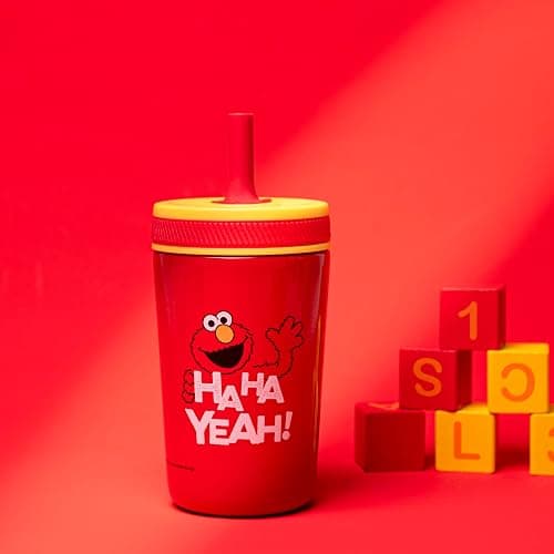 Zak Designs Sesame Street Kelso Toddler Cups For Travel or At Home, 12oz Vacuum Insulated Stainless Steel Sippy Cup With Leak-Proof Design is Perfect For Kids (Elmo) thumbnail 2