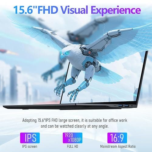KAQIMOCI 15,6 Pouces Ordinateur Portable Core i3-8100Y, 16 Go RAM SSD 512 Go, PC Portable écran Full HD 1920 x 1080, Laptop avec Port USB 3.0 Type-C Mini HDMI Wi-FI Bluetooth 5.0 Pavé Numérique thumbnail 3