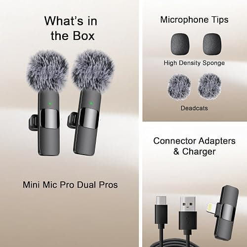 Mini Mic Pro (Latest Model - Wireless Microphone for iPhone, iPad, Android, Lavalier Microphone for Video Recording - iPhone Mic Crystal Clear Recording with USB-C for Podcast (iPhone 14 & Below) thumbnail 6