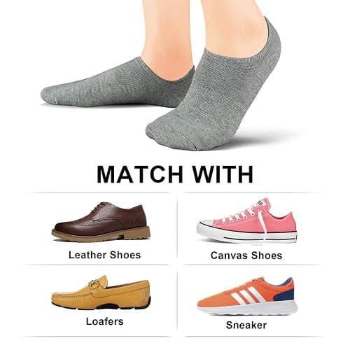 wernies No Show Socks Women Low Socks Non Slip Flat Boat Line 4/8 Pairs - 5-8 - Black,white,grey thumbnail 6