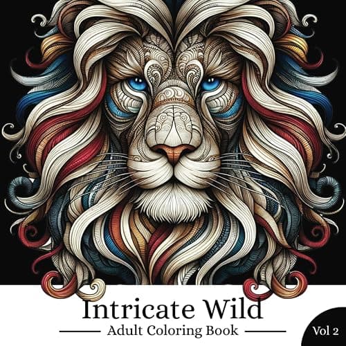 Intricate Wild Adult Coloring Book Vol 2: A Zentangle Animal Coloring Book for Stress Relief and Mindfulness - Image 1