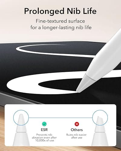 ESR 2 Pack Paper-Feel Screen Protector for iPad Air 11 Inch M3/M2 (7th/6th Generation, 2025/2024), Write and Draw Like on Paper, Scratch Protection with Easy Application Tray, Thin and Responsive thumbnail 8