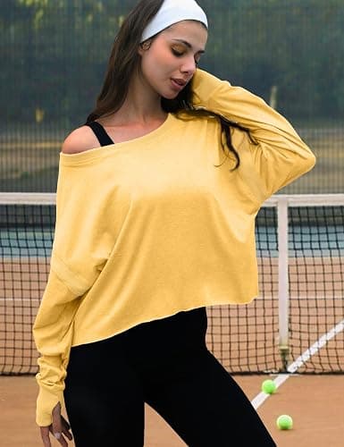 UNIANKIYA Open Back Workout Tops for Women Long Sleeve Cropped Athletic Clothes Gym Running Yoga Low Impact Sports T Shirts thumbnail 4