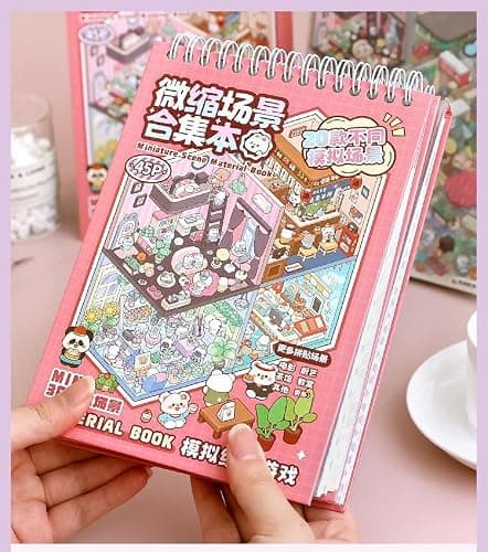 20 Sets 3D Sticker Therapy Scene Material Book,DIY 3D House Stickers Set for Adults,Rich Collection of 3D Space Stickers and Storage Spiral Notebook,Room Stickeer Book for Adults Kids thumbnail 8
